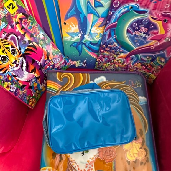 Lisa Frank Bundle Zip Up Binder Pouch Stickers Lollipop Chaser Dancing Dolphins - Picture 12 of 12